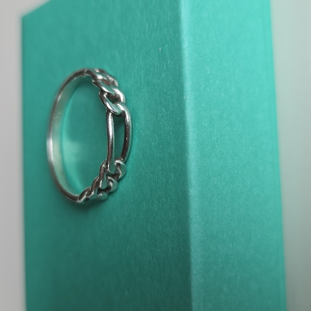 Vintage Elegant 925 Silver Chain Ring (Size 6)